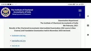 CA Foundation & IPCC results out of Nov 2020