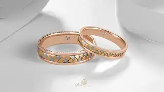 Rio Diamonds unique three-tone colour wedding band