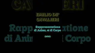 EMILIO DE' CAVALIERI: Rappresentatione di Anima, et di Corpo (estratto trascritto per pianoforte)