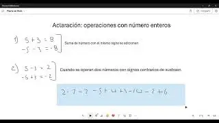Operaciones con números enteros (aclaración)