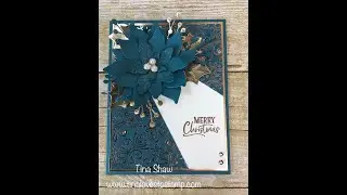 Split Front Panel Card with Poinsettia Petals