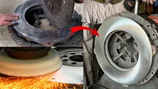 Resurfacing truck clutch pressure plate ||clutch flywheel facing | polish & resurfacing clutch plate