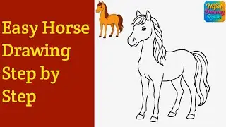 Easy Horse Drawing Step by Step | Coloring Page Design | Practice for Beginners & Art Lovers #horse 