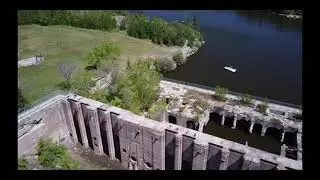 Drone Video over Pinawa Dam Ruins, Pinawa, Manitoba