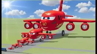 Big & Small Boing Lightning Mcqueen vs Train Thomas | BeamNG.drive