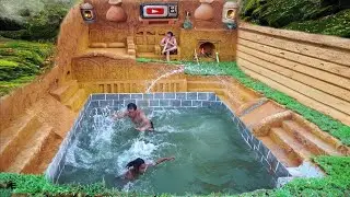 Build A Modern Underground Room With A King Bed, A Fireplace With An Underground Indoor Pool