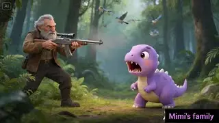Mimi find baby dinosaur/ baby dinosaur get shooted by an old man 