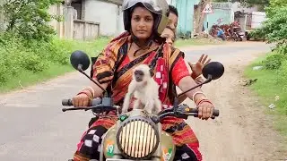 Monalisa driving Bullet bike in her home town.