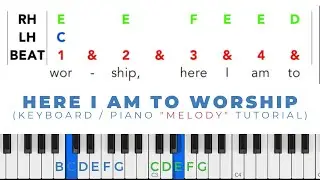 Here I Am to Worship | Easy to follow keyboard / piano tutorial | beginner worship lesson