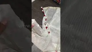 Pure silk linen saree | silk linen embroidered saree | hanloom silk Saree #linen #silk #linen