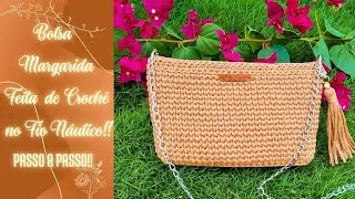 Bolsa margarida!! Bolsa de croch&ecirc; no fio n&aacute;utico!! Passo a passo! - Cole&ccedil;&atilde;o Jardim Encantado.❤️😍