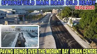 SPRINGFIELD ROAD OILED||SECTION OF THE MORANT BAY URBAN CENTRE BEING PAVED||SCHIP