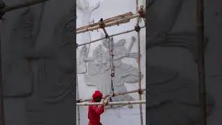 Radha Krishna Wall Mural Installation Work ✨.  #mural