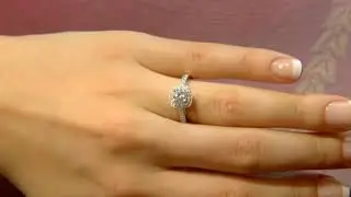 VR1001 Milgrain Vintage Style Halo Diamond Engagement Ring