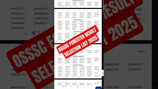 OSSSC FORESTER RESULT 2025 / SELECTION LIST 2025 #OSSSC #RESULT