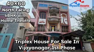 Luxury 6BHK Triplex House for Sale in Vijayanagar Mysore | 40x60 | Home Theatre | Fully Furnished