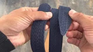 Woven Blue Suede Leather Belt Strap With No Buckle WOSU35BLST | Capo Pelle