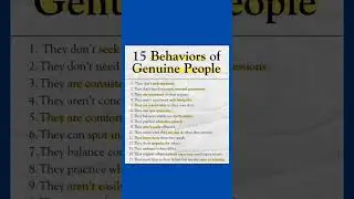 15 behaviours of genuine people #tricks #psychology #shortvideo #shorts