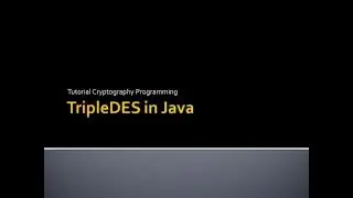 Encrypt And Decrypt Using TripleDES in Java