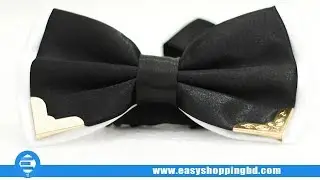 Black and White Velvet Bow Tie For Men | Easy Shopping BD