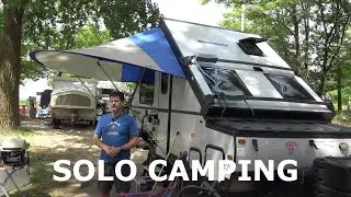Port Crescent State Park Campground, Michigan. Solo Camping  & Outdoor Cooking. Saginaw Bay.