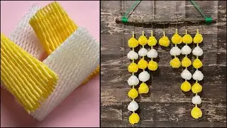 Apple fruit foam craft | Wall Hanging using Fruit Foam Net | Best out of waste | @SindhusCrafts