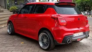 Swift new 2020 with 17inch alloy wheels @8.5 deepdish.. swift red beauty.. 225 35 R 17 low profile.