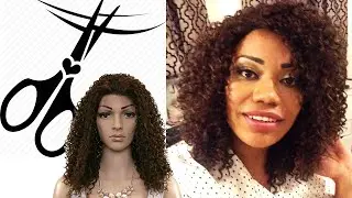 Como cortar Lace Cacheada (Peruca)  || Sensationnel Lace Wig Taylor F4/30 II Nany Sales