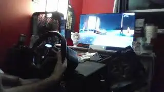 playing need for speed on the steering wheel