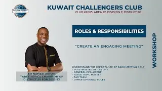 Toastmasters Meeting Roles and Responsibilities