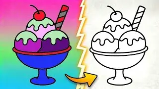 Reverse coloring process ✨ ASMR drawing (1 hour)