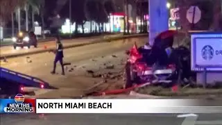 1 injured during crash in North Miami Beach