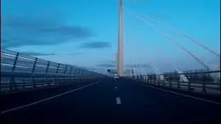 Christmas Eve Road Trip Drive North Over Queensferry Crossing Firth Of Forth Scotland