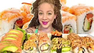 ASMR SUSHI MUKBANG| 연어초밥|PandaEats ASMR