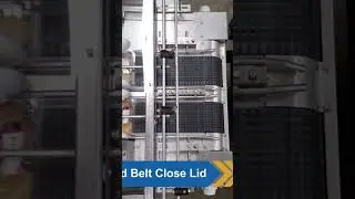 Bakery Automated Clamshell Lid Closing Conveyor System 🧁 #industrialbaking #bakeryconveyor #shorts