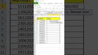 Change Number in Date Format l Text function #exceltips#exceltricks #excelformula