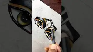 Realistic Shri Krishna eyes with colour pencil❤️🌸 #Shorts #Trending