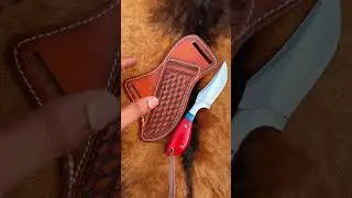 Handmade Cowboy knife With Cross Draw Leather Sheath.