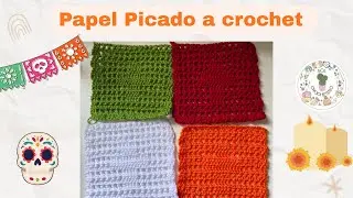 Papel picado tejido a crochet (nivel de dificultad fácil) video tutorial 🫶🏽 #crochet 