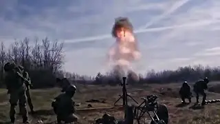 U.S. Advisors With Ukrainian Mortarmen In Action