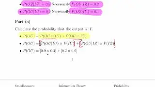 Binary Communications Channels - Conditional Probabilities for Inputs and Outputs