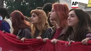 Italian students protest government on spending cuts