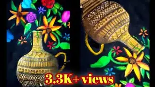 Beautiful Flower Pot Realistic Drawing With Colour Pencil 😮 #shorts