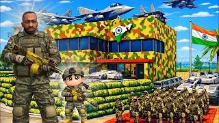 RANKLIN'S house UPGRADE in ARMY TANK HOUSE in Indian bikes drawing 3D || Funntyaa