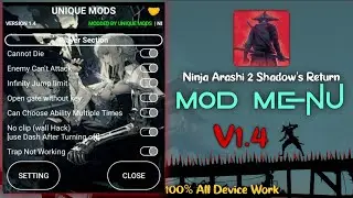 Меню мода Ninja Arashi 2 Shadow's Return || v1.4 || Бесплатная загрузка
