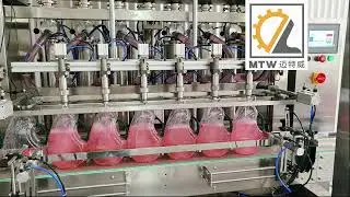 MTW  automatic 6heads 5L piston pump detergent filling machine