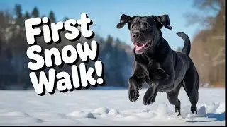 My Black Lab&rsquo;s FIRST Ever Snow Walk.