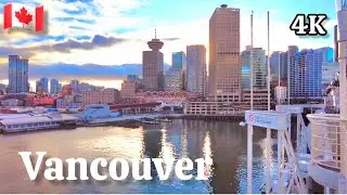 🇨🇦 [4K]  Downtown Vancouver Waterfront Walk, BC Canada