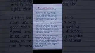 One Page Handwriting| Handwriting Practice | Improve Handwriting | Creative Handwriting | #writing