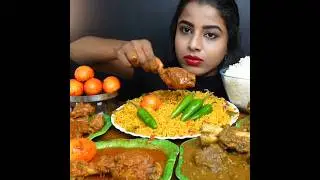 ASMR: EATING SPICY CHICKEN CURRY🔥 BASMATI RICE || #shorts #mukbangn#asmreating #mukbangasmr #asmr